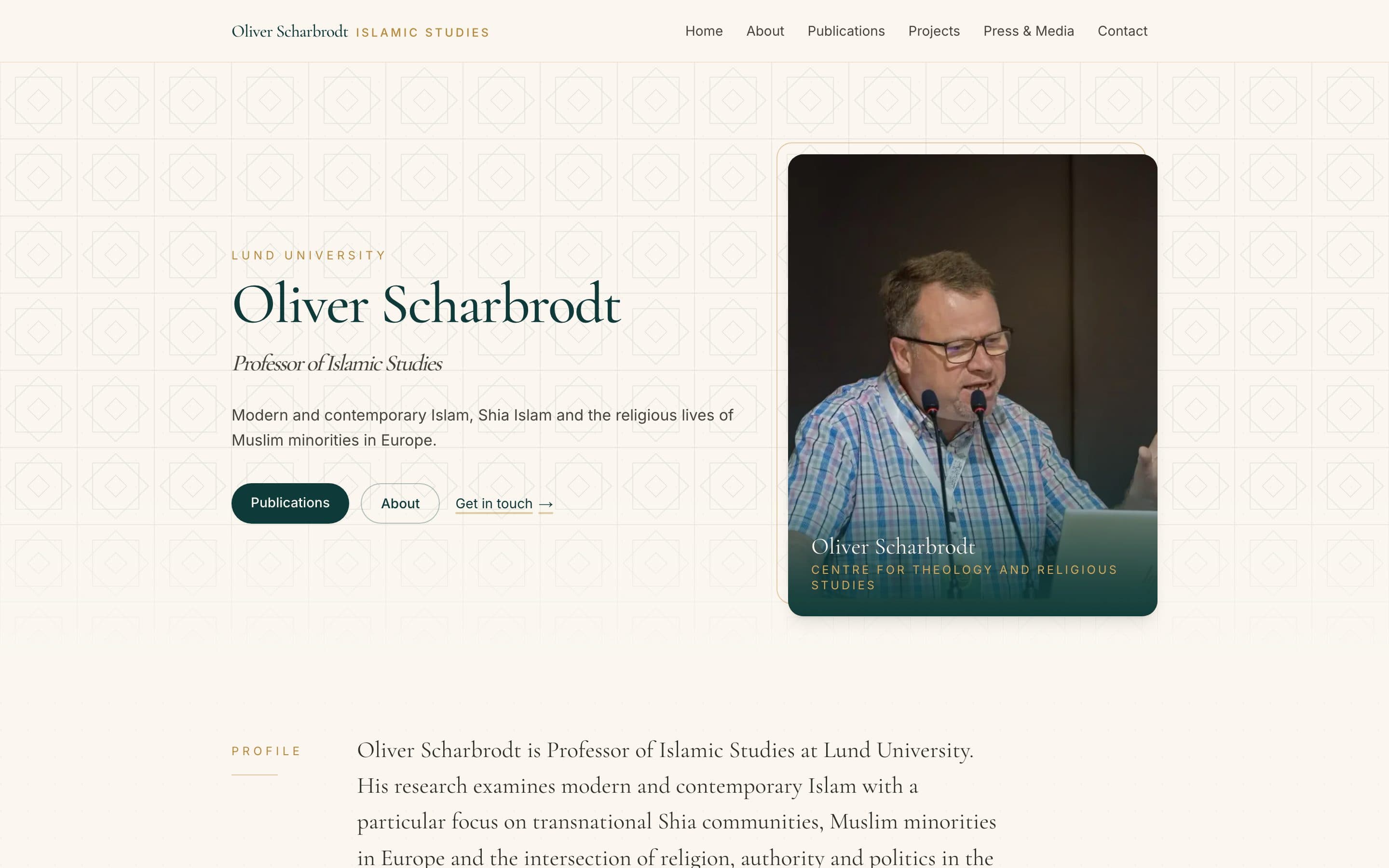 Proffessor website